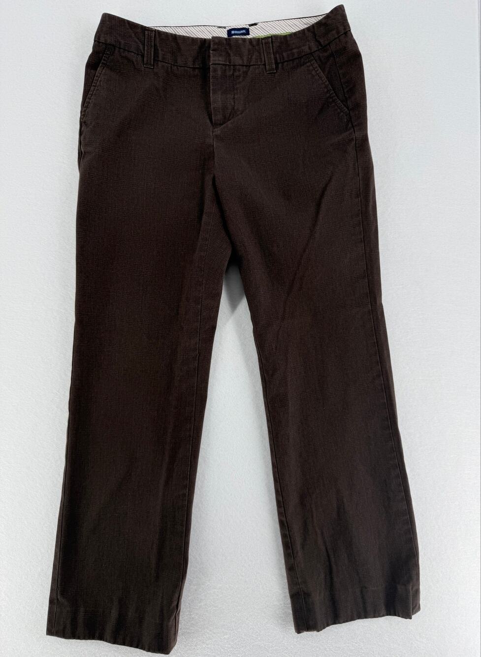 GAP Original Womens Size 2 Ankle Brown Plaid Trouser Pants Straight Leg Career